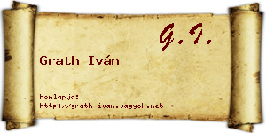 Grath Iván névjegykártya
